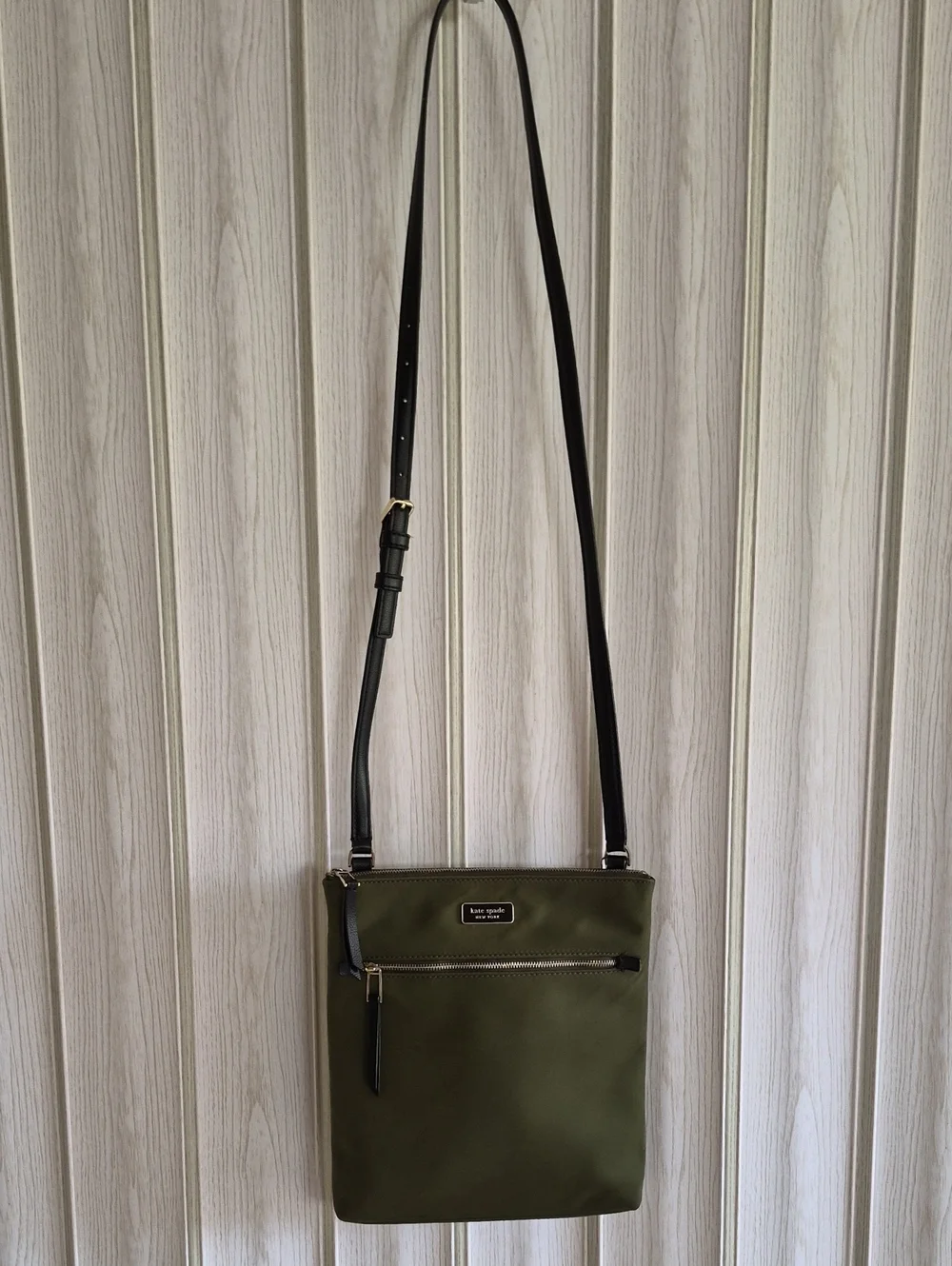 kate spade Olive Nylon Crossbody with Black Strap